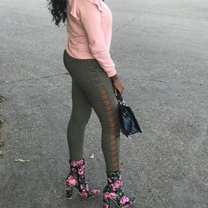 Olive Green ( open cut sides) Jeans